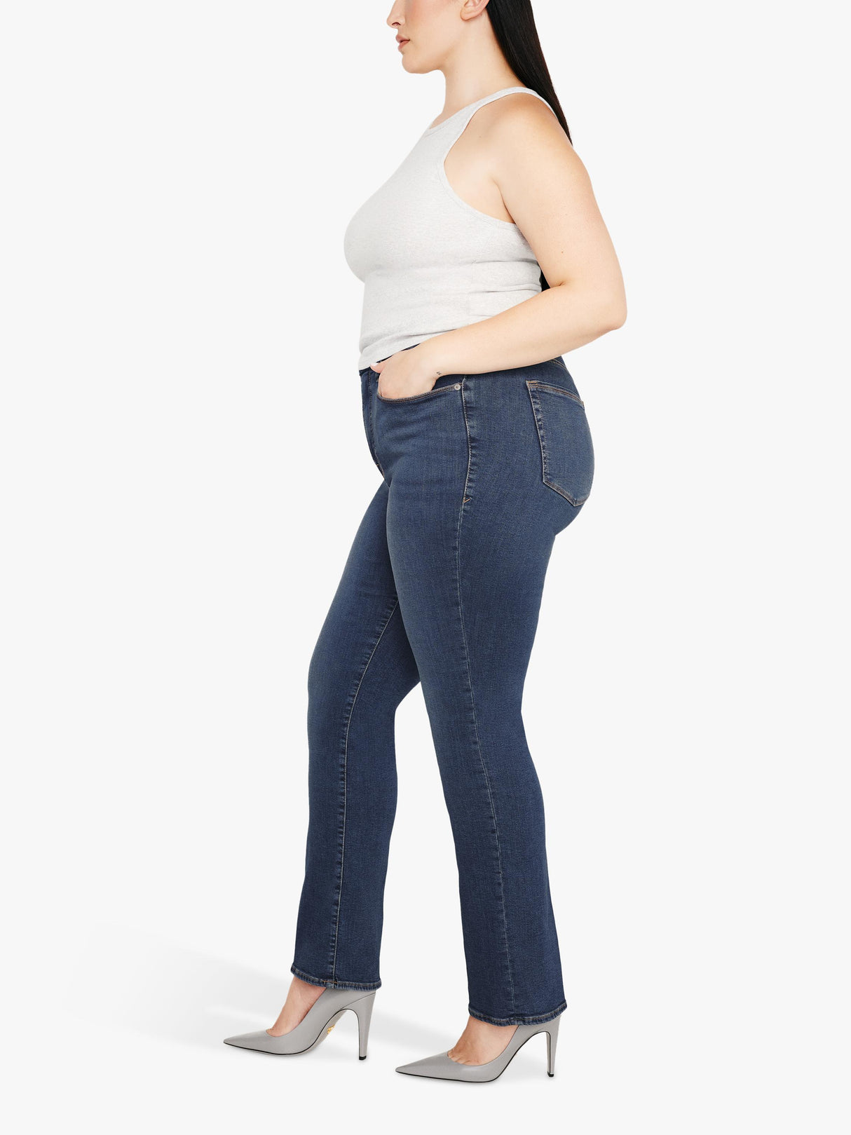 Good American Good Legs Women's Body-Hugging Straight Jeans - Blue - Size 30