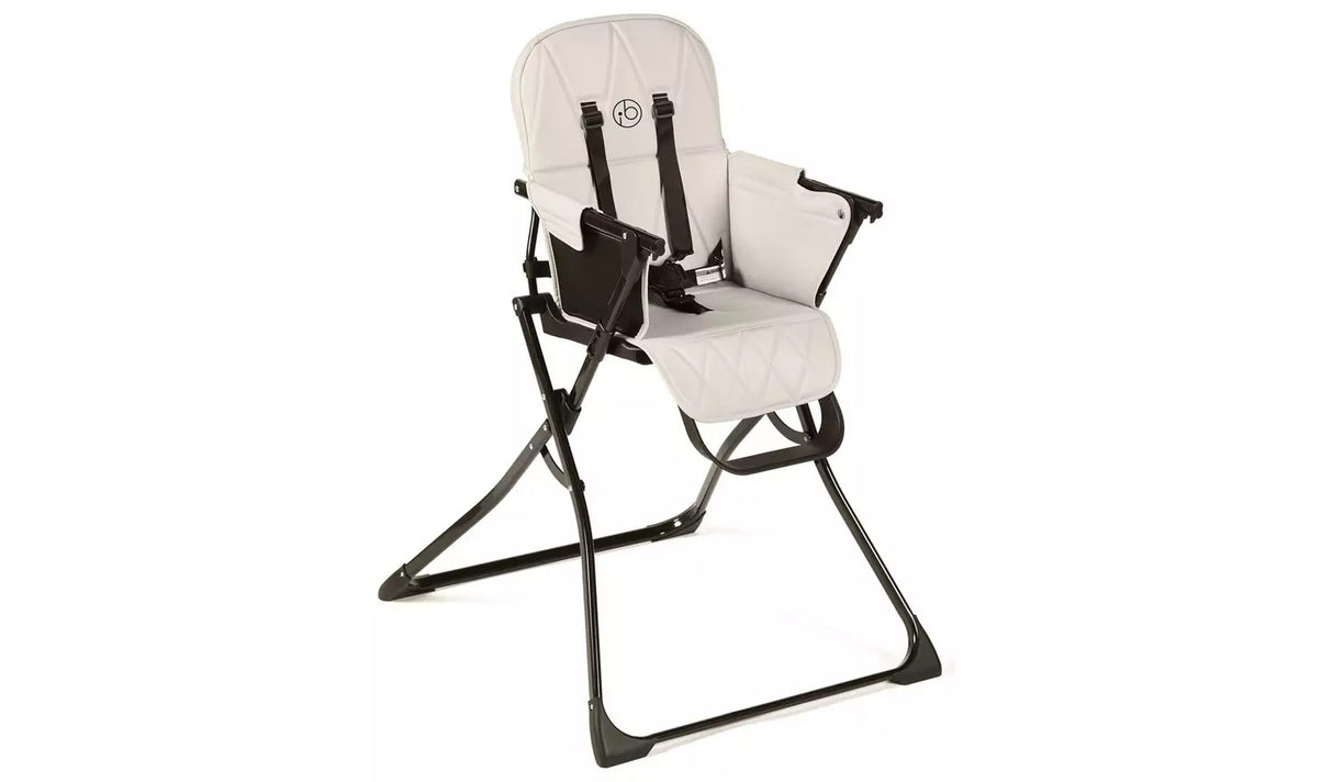 NEW Ickle Bubba Flip Magic Fold Highchair with Removable Tray Harness Pearl Grey