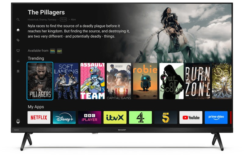 Sharp 32HE2045K Frameless HDMI Wi-Fi HDR LED HD 32'' Smart TV - Black