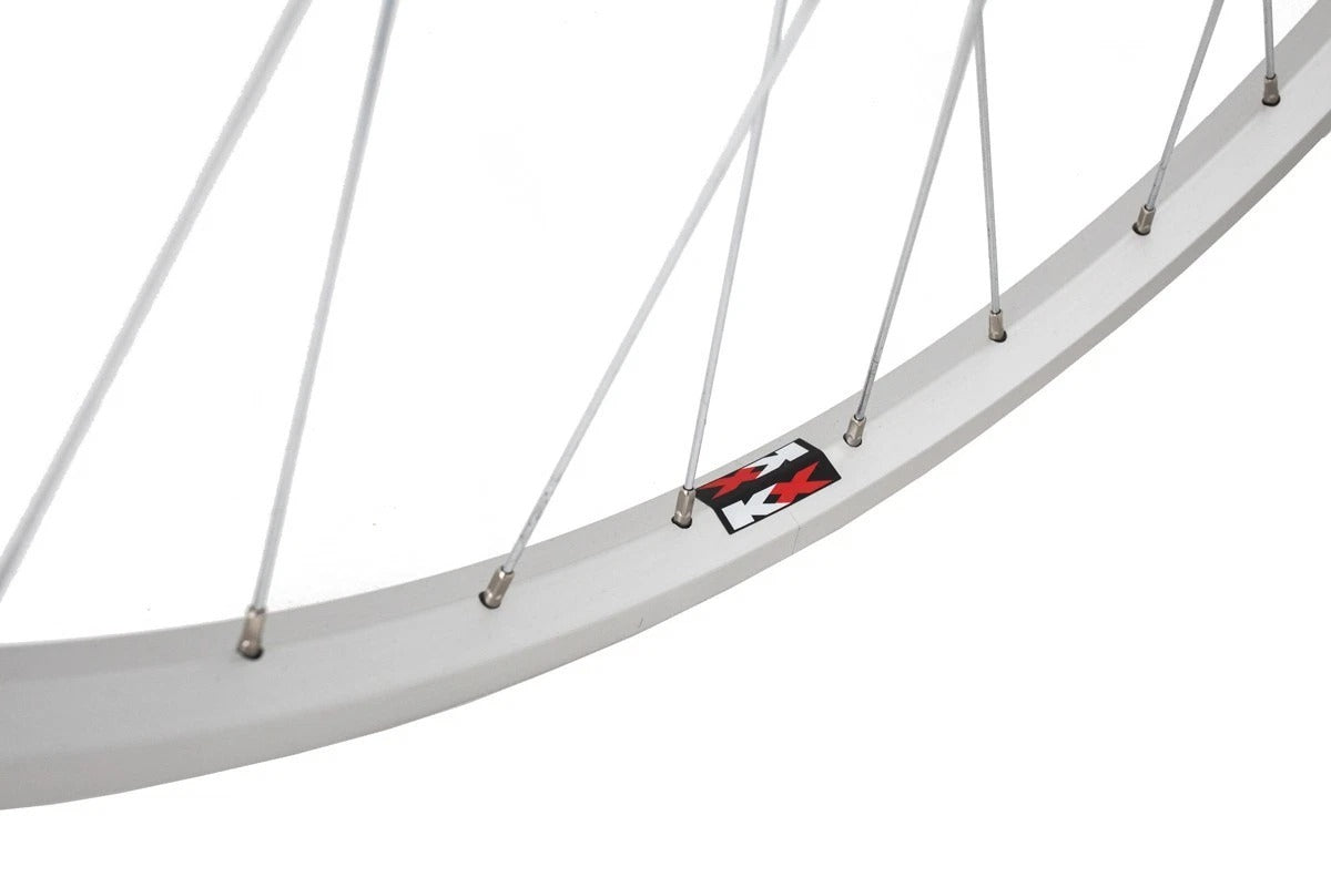 KX Hybrid 700C Road Front Bike Wheel Single Wall Rim Brake Solid Axle Silver