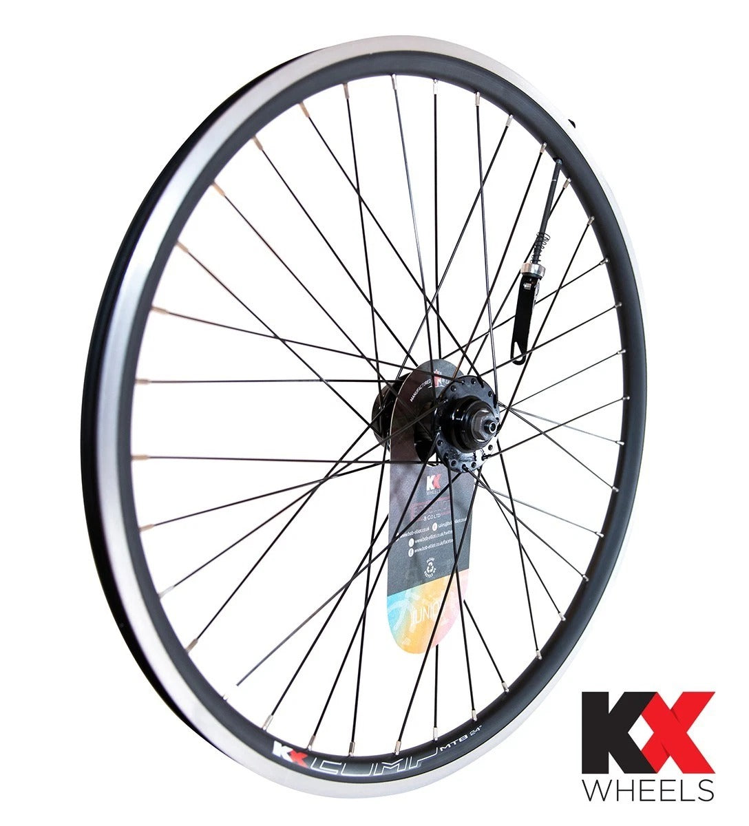 KX Wheels Junior 24" Double-Wall Q/R Axle Bike Bicycle Wheel - Black/Silver