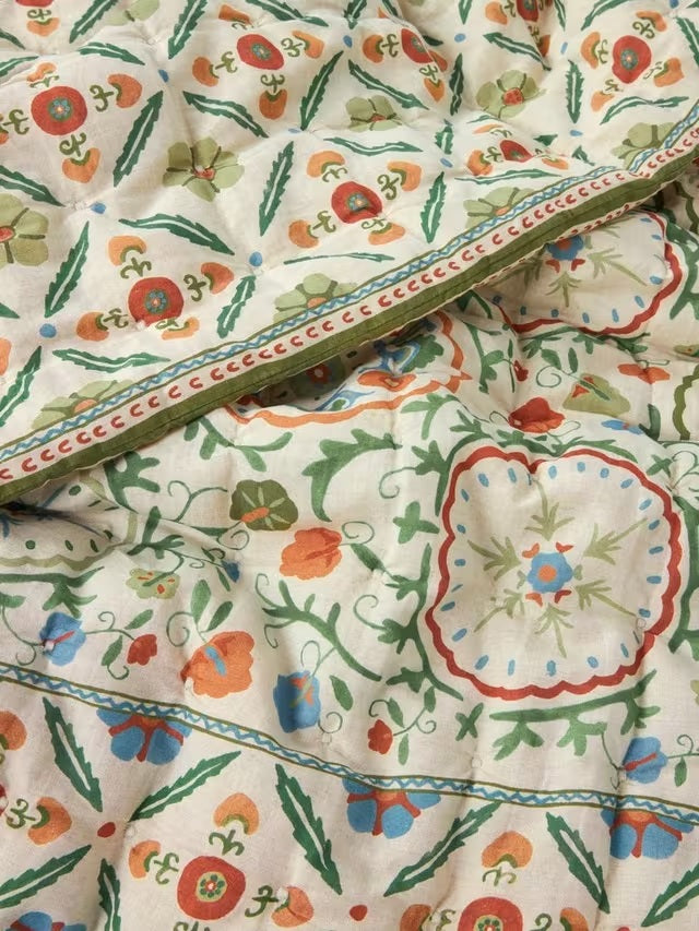 John Lewis Keya Suzani Quilted Cotton & Linen Bedspread 220 x 220cm - Multi