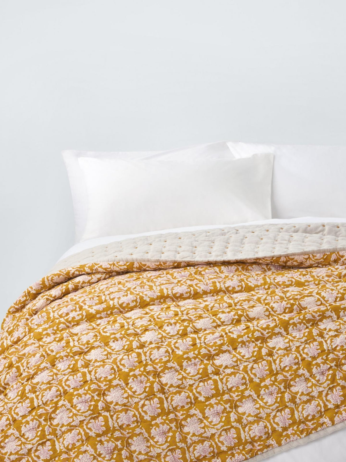 John Lewis Kala Reversible Quilted Cotton Bedspread - 220 x 220cm - Multi
