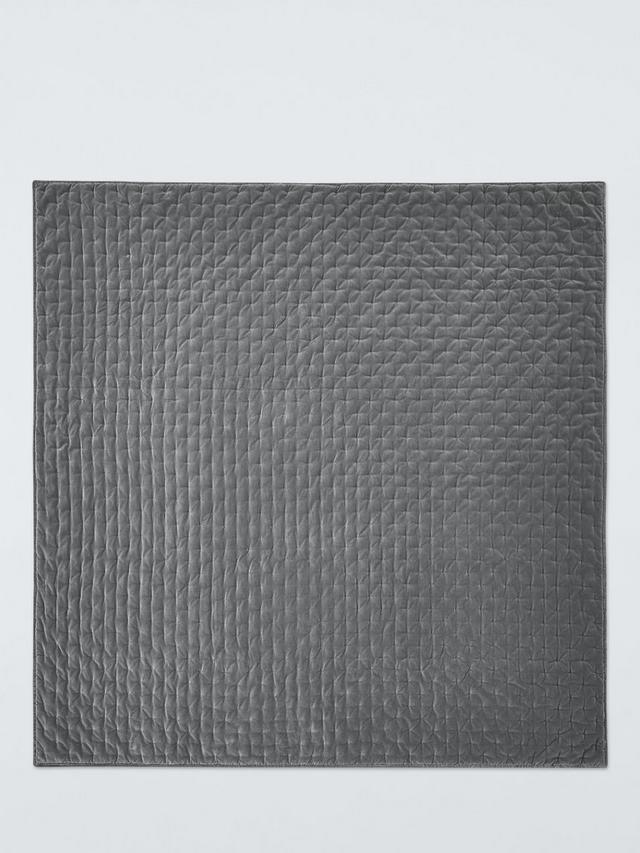 John Lewis Breathable Warm Velvet Quilted Bedspread 220 x 220cm - Steel