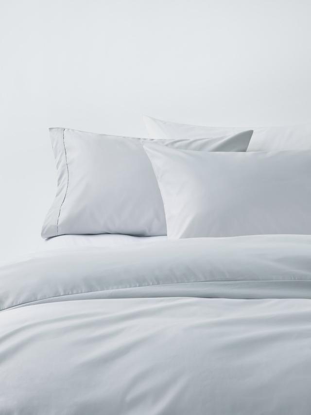 John Lewis Egyptian Cotton Sateen 600 Thread Count King Duvet Cover Mid Grey