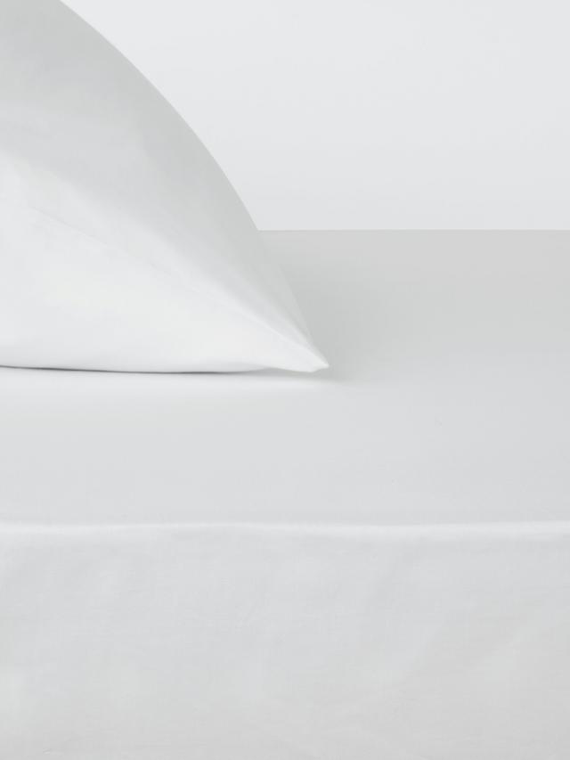 John Lewis Cotton Sateen 600TC White Extra Deep Fitted Sheet - Super King