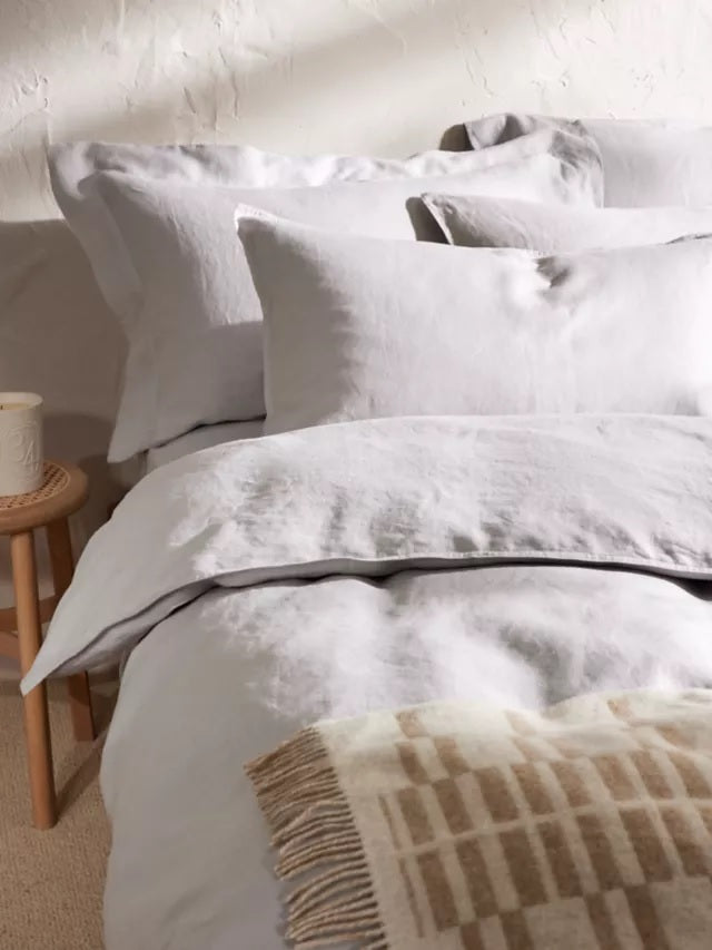 John Lewis Comfy & Relaxed Washed Linen King Size Duvet Cover - Pale Grey - Kazoop
