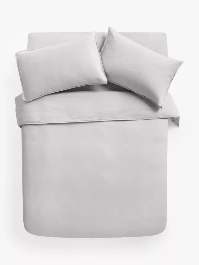 John Lewis Comfy & Relaxed Washed Linen King Size Duvet Cover - Pale Grey - Kazoop