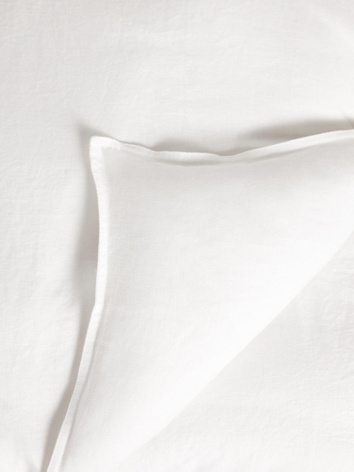 John Lewis Non Reversible Washed Linen Double Duvet Cover - Oyster White