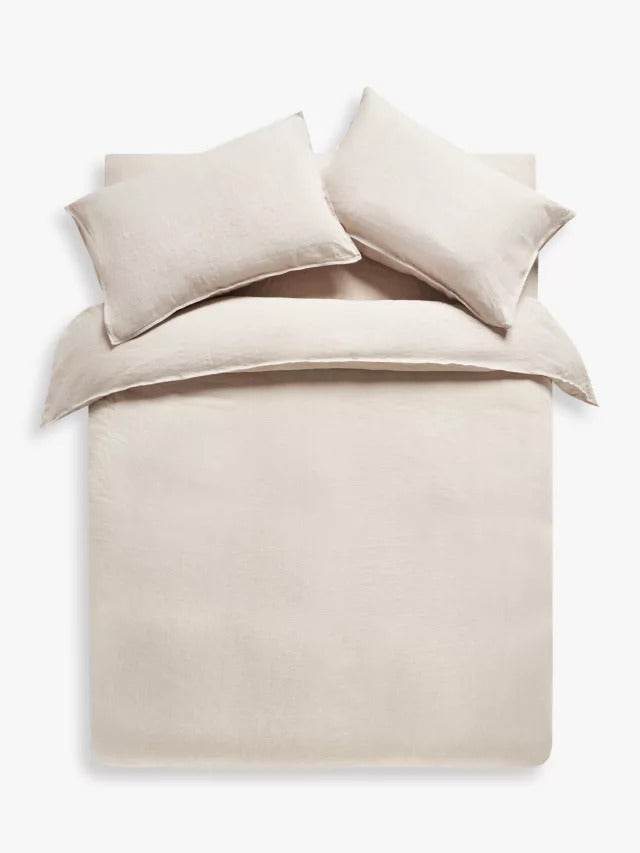 John Lewis Comfy & Relaxed Washed Linen King Size Duvet Cover - Undyed