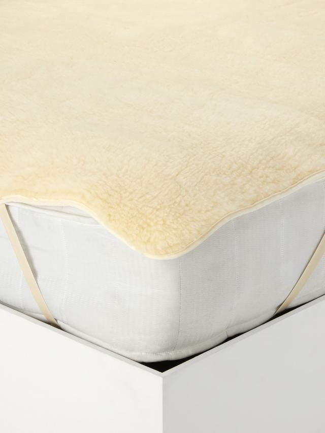 John Lewis Natural British Wool Fleece Mattress Topper - White - King