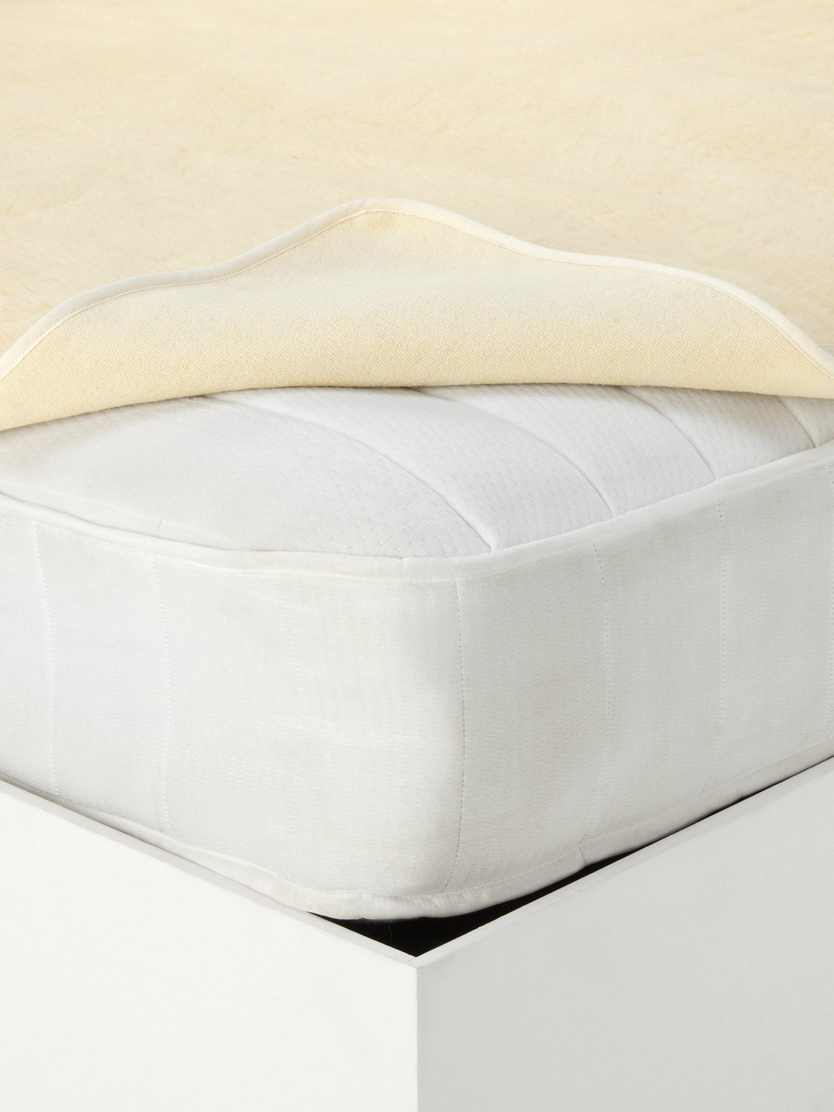 John Lewis Natural British Wool Fleece Mattress Topper - White - King