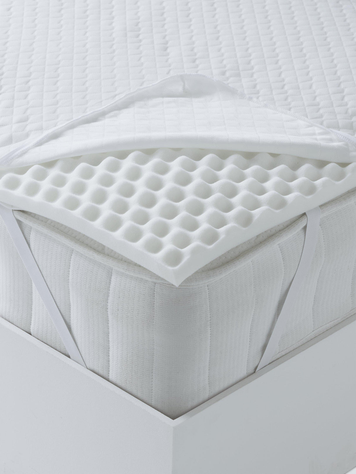John Lewis Specialist Support 3-Zone Memory Foam Mattress Topper King White