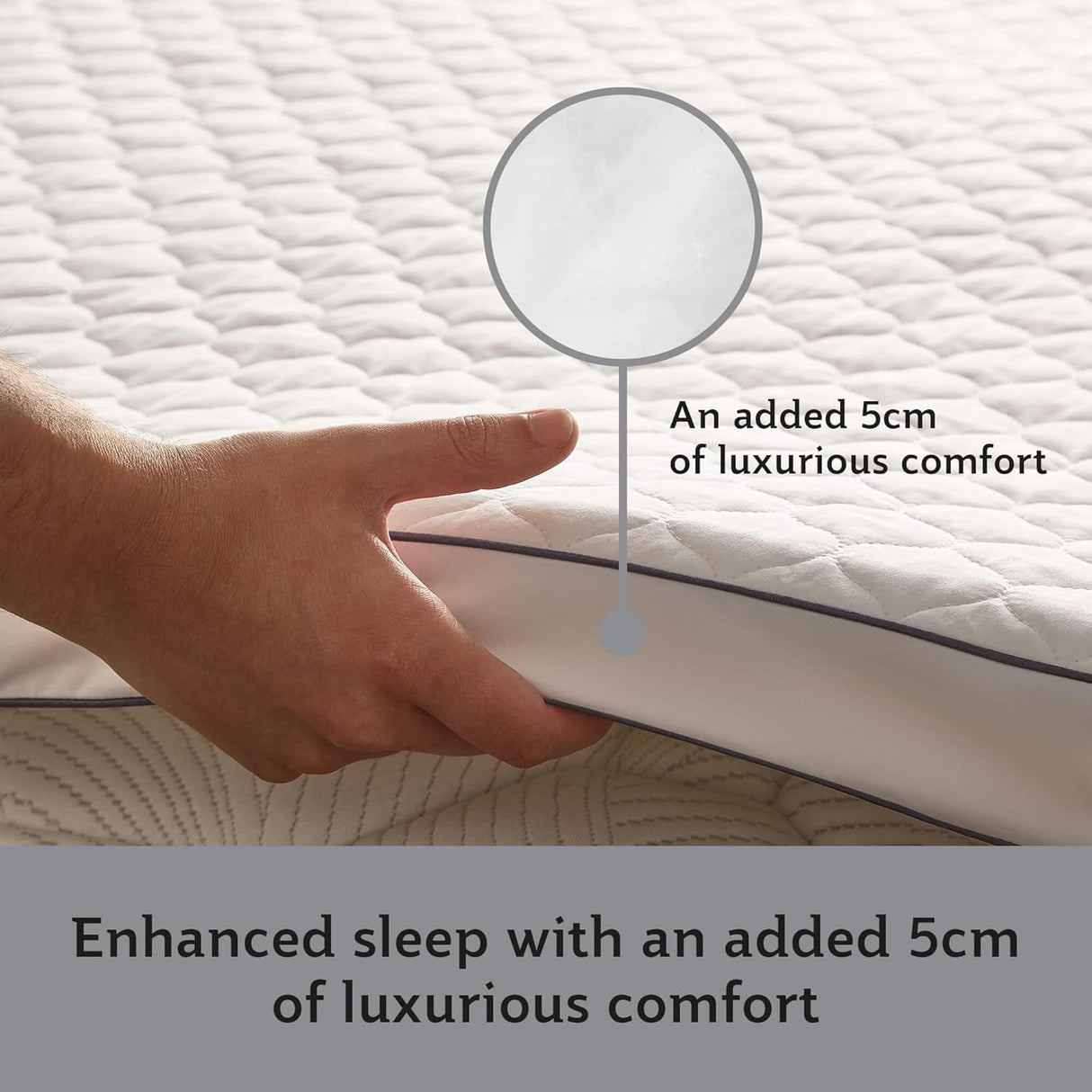 Sealy Side Sleeper Memory Foam Mattress Topper - White - 150 x 200cm King