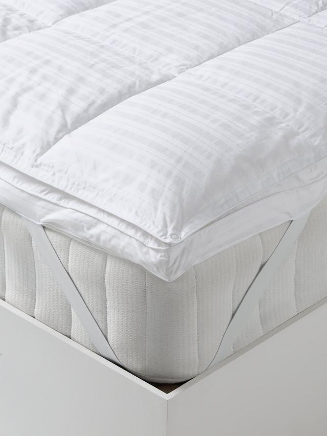 John Lewis Muscovy Duck Down 320TC Dual Layer Single Mattress Topper - White
