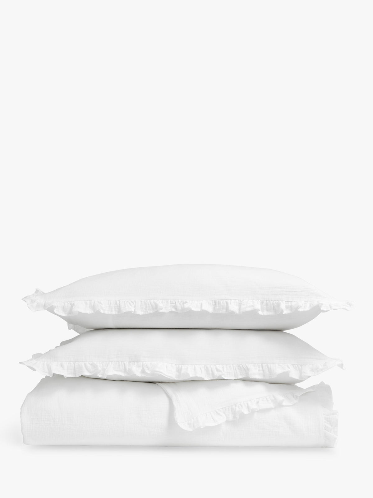 Christy Organic Retreat Ruffle 200TC Super King Cotton Duvet Set - White