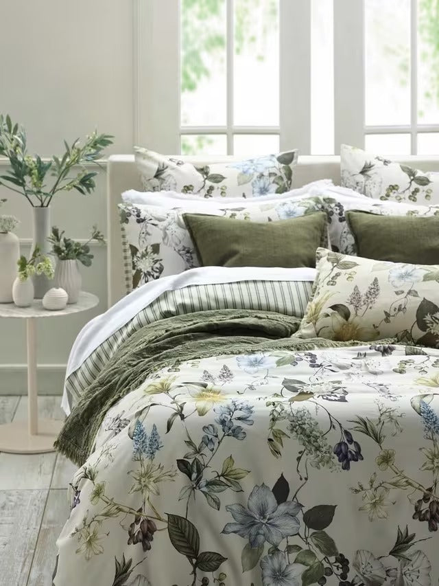 MM Linen Sanctuary Floral Cotton Duvet Cover Set - Multicoloured - King Size