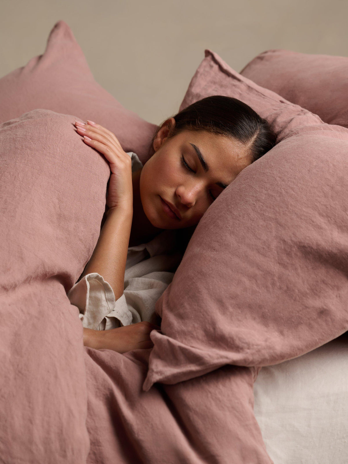 Bedfolk 100% Linen Plain Unlined Double Duvet Cover - 200 x 200cm - Rust