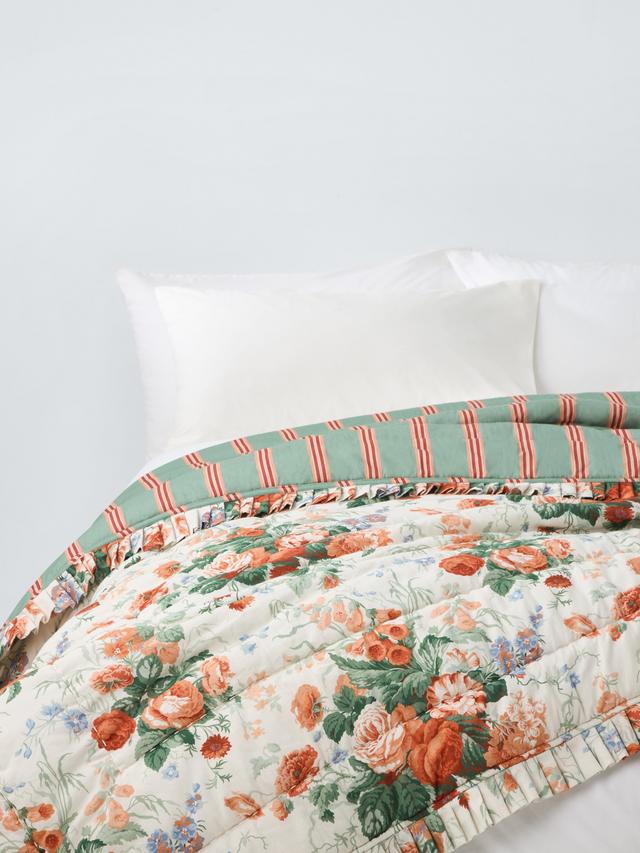 John Lewis x Sanderson Stapleton Quilted Bedspread 220 x 200cm - Parchment