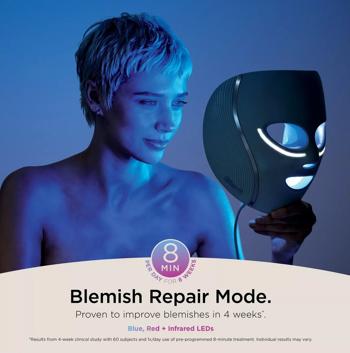 Shark CryoGlow FW312UK Cooling LED Anti-Ageing & Blemish Repair Mask - Blue - Kazoop