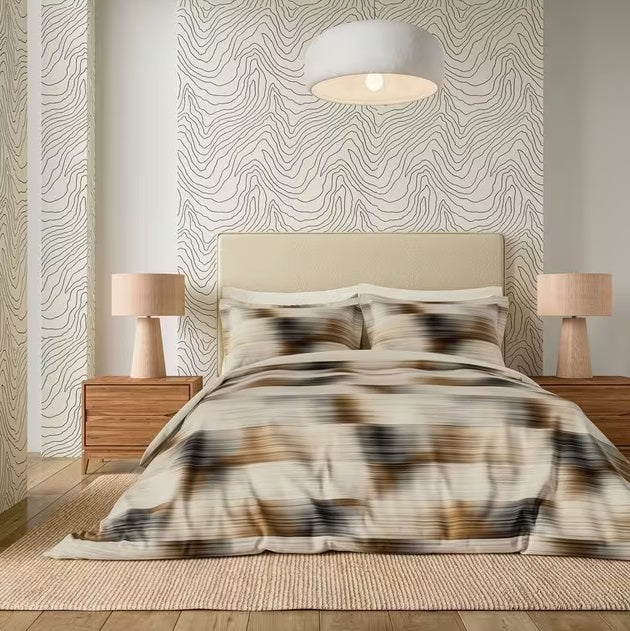 Harlequin Oscillation Striped Charcoal/Multi Cotton Duvet Cover Set - King