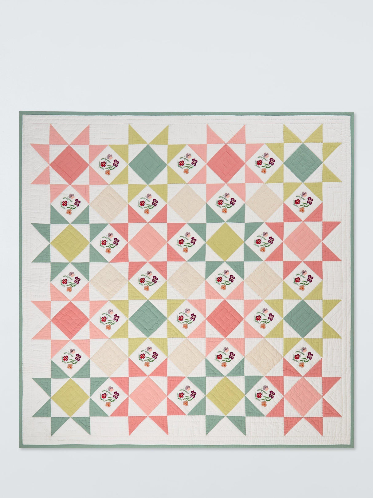 John Lewis x Anine Cecilie Iversen Pansy Quilted Bedspread 220 x 220cm Multi