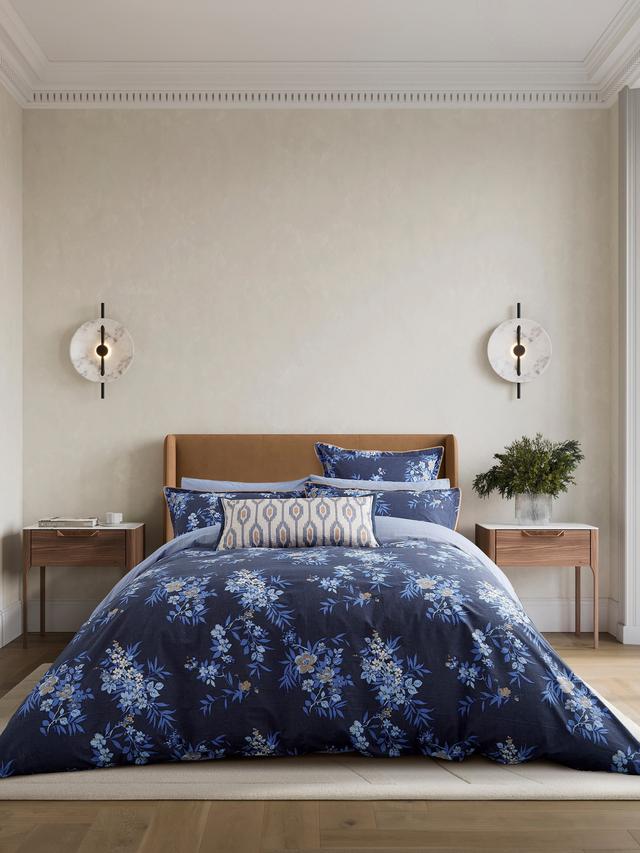 Bedeck of Belfast Nahla Duvet Cover & Pilllow Case Set - Blue Navy - King