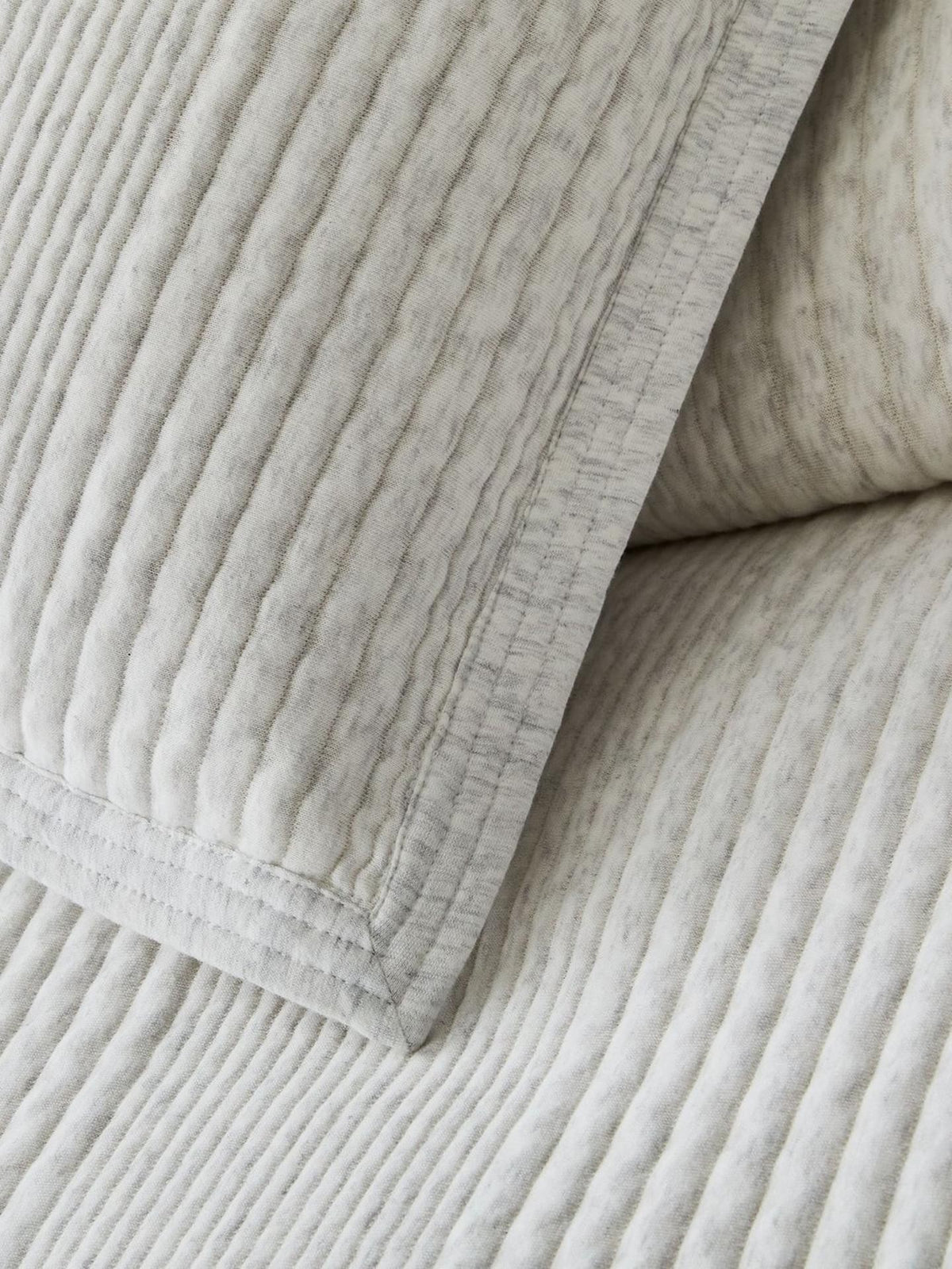 West Elm Organic Cotton Cloud Jersey Ribbed Duvet Cover - Grey - King Size