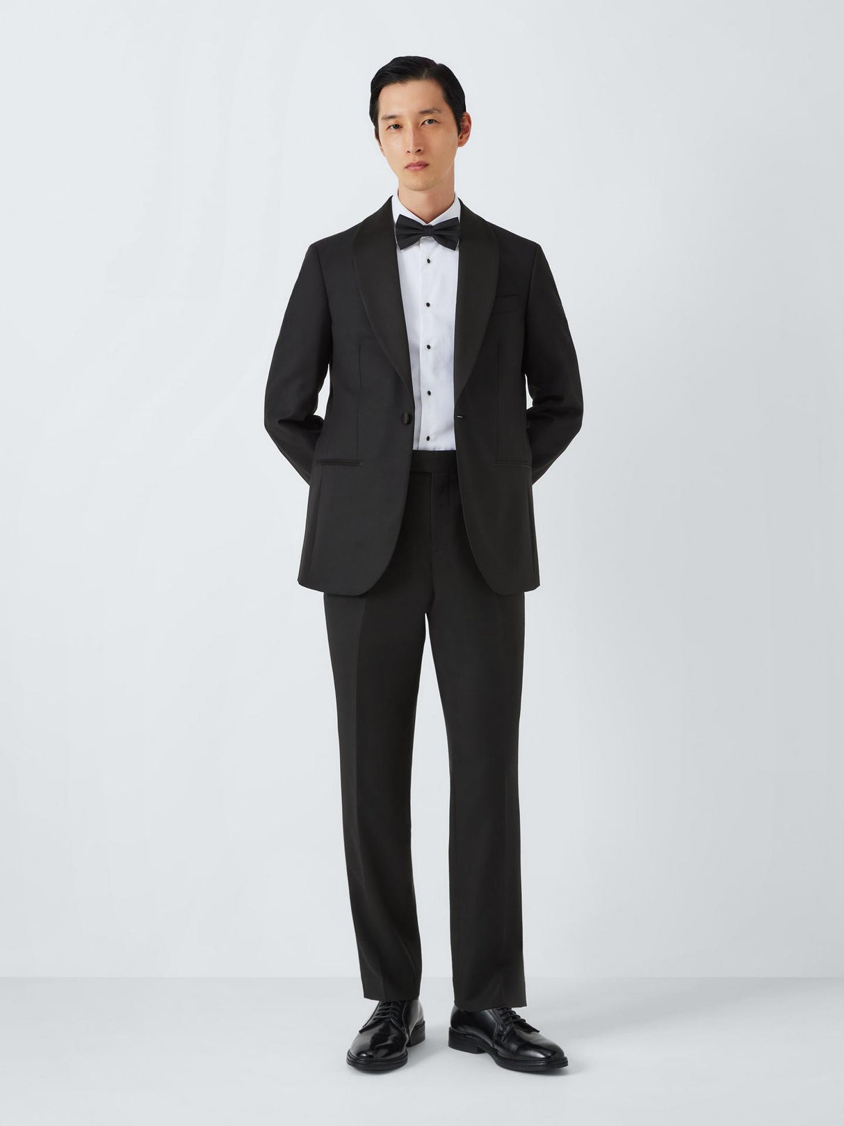 John Lewis Basket Weave Regular Fit Shawl Collar Dinner Jacket - Black - 42R