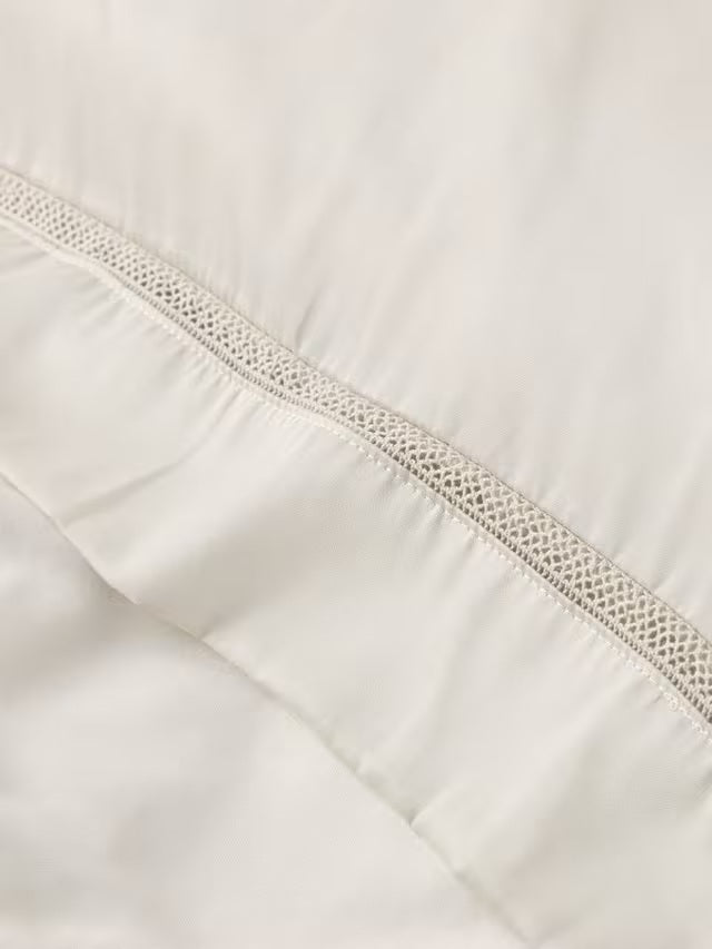John Lewis Soft Silky Garda Lattice Stitch Cotton King Duvet Cover - Almond