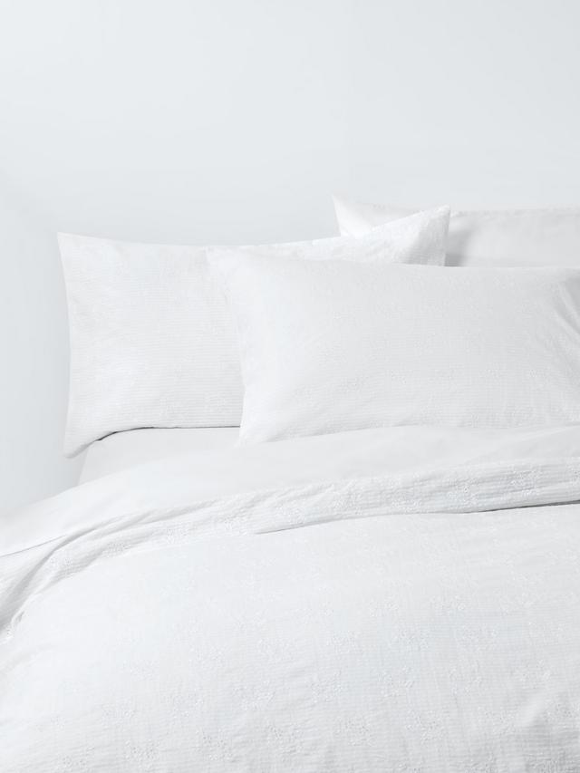 John Lewis Hemsby 200TC Duvet Cover & Pillow Case Set - White - King Size
