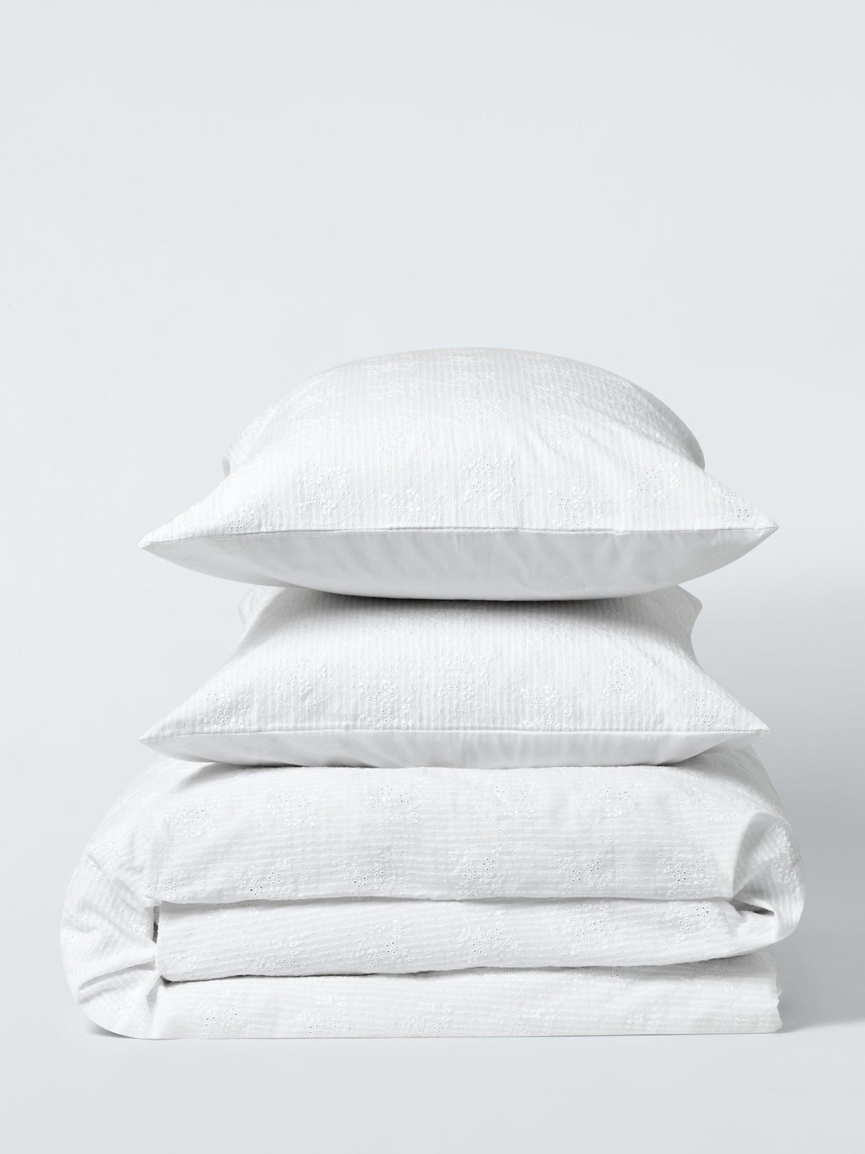 John Lewis Hemsby 200TC Duvet Cover & Pillow Case Set - White - King Size