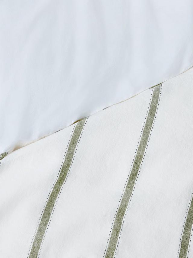 John Lewis Lanark Cotton/Linen Blend Super King Duvet Cover - Green Avocado