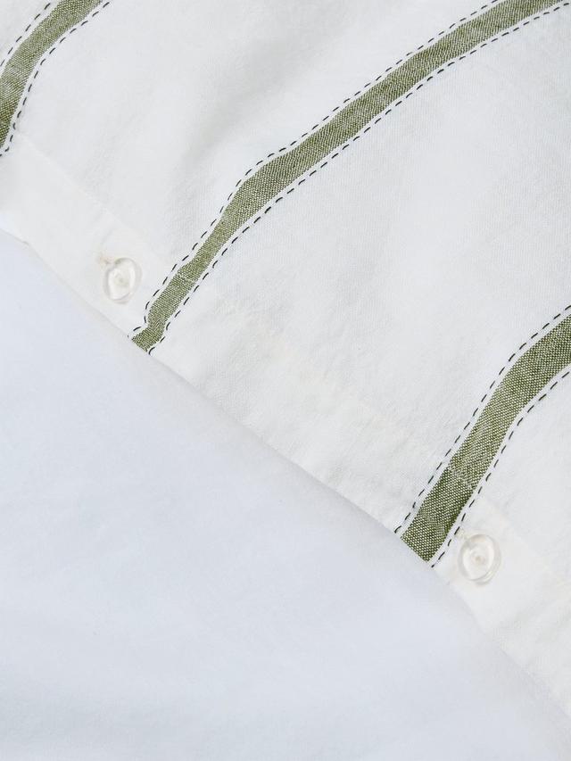 John Lewis Lanark Cotton/Linen Blend Super King Duvet Cover - Green Avocado