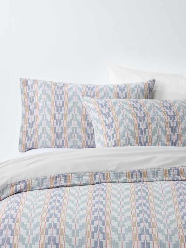 John Lewis Merida Chevron Pure Cotton Jacquard King Duvet Cover Set - Multi