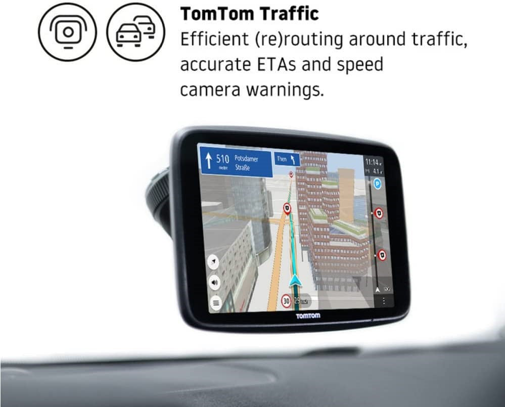 TomTom GO Discover 5" Car Sat Nav World Maps - Black - Kazoop