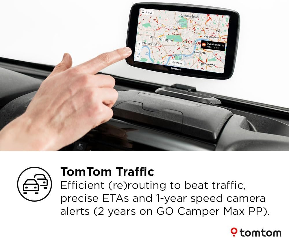TomTom GO Camper Max 2nd Gen Campervan & Caravan 7'' Sat Nav - World Maps B