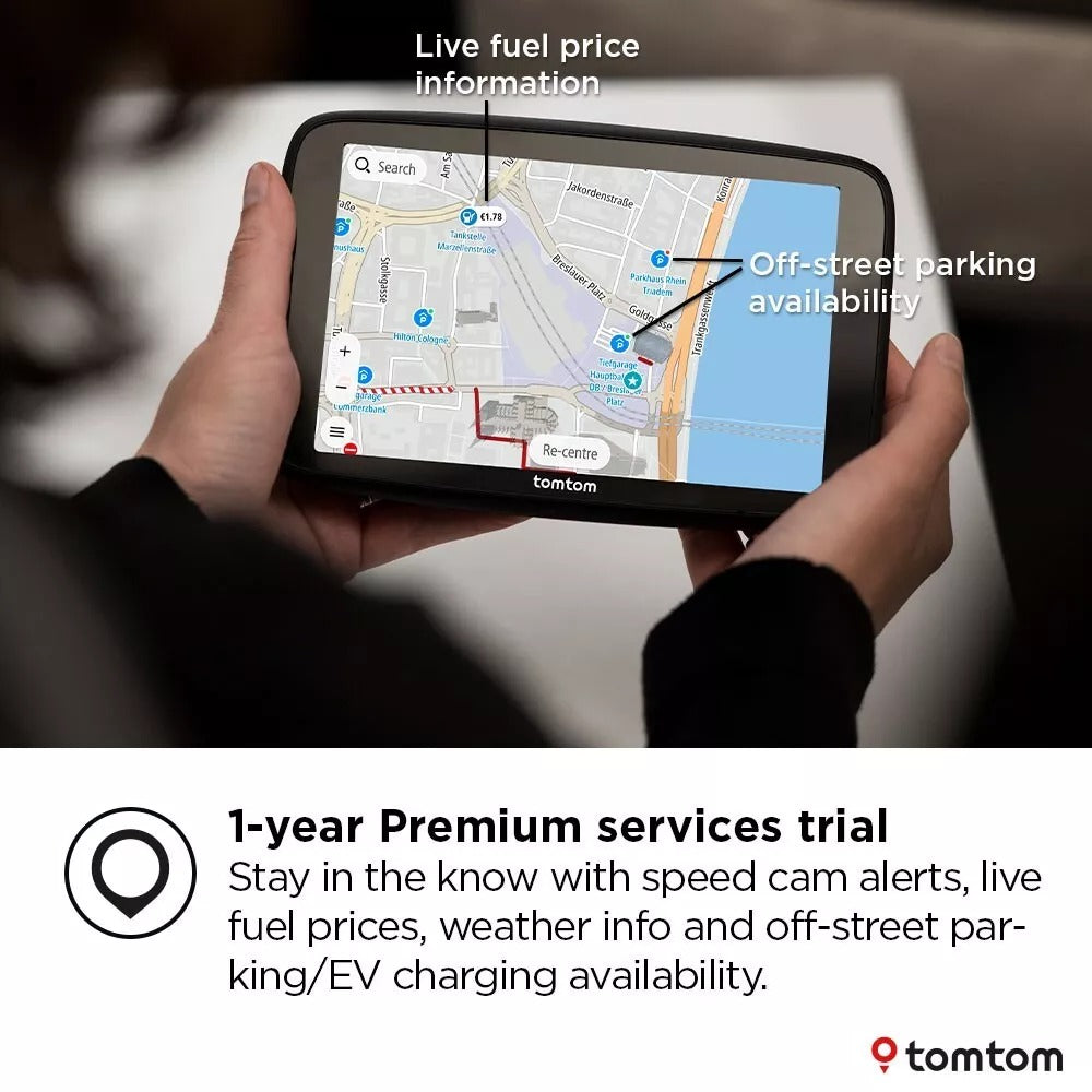 TomTom GO Navigator 7" Car Navigation Screen Real-Time Traffic Europe Maps