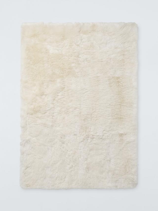 John Lewis Sheepskin Luxury Soft Rectangular Rug L190 x W150cm - Natural