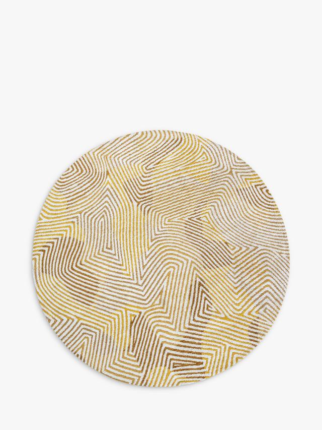 Louis De Poortere Abstract Coral Round Rug Yellow Hippy - Dia.140cm