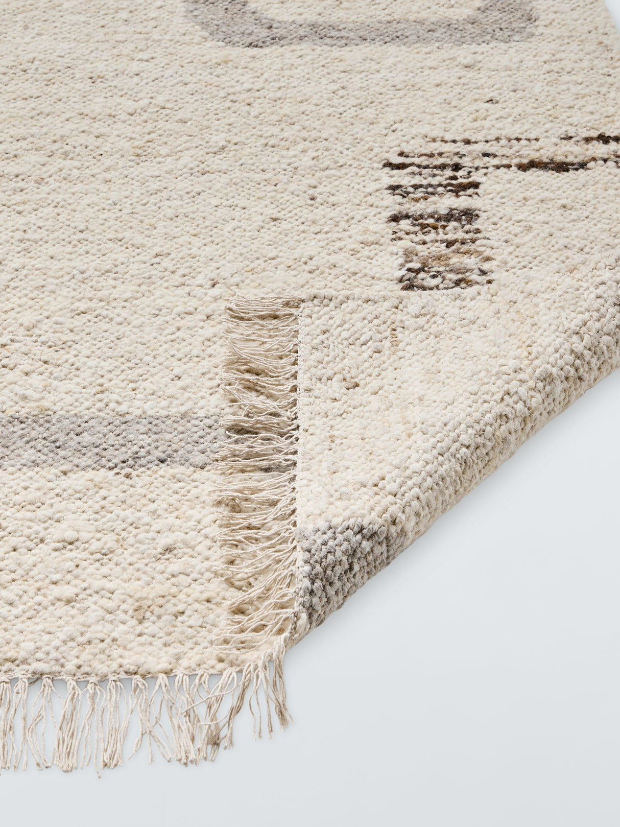 John Lewis Frame Geometric Rectangular Wool Rug Natural/Multi L180xW120cm
