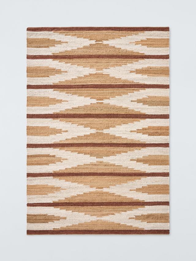 John Lewis Paz Hand Woven Pure Jute Geometric Rug L180 x W120cm - White