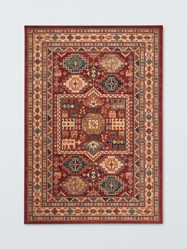 John Lewis Royal Heritage Aztec Pure Indoor Wool Rug - Red - L200 x W135cm