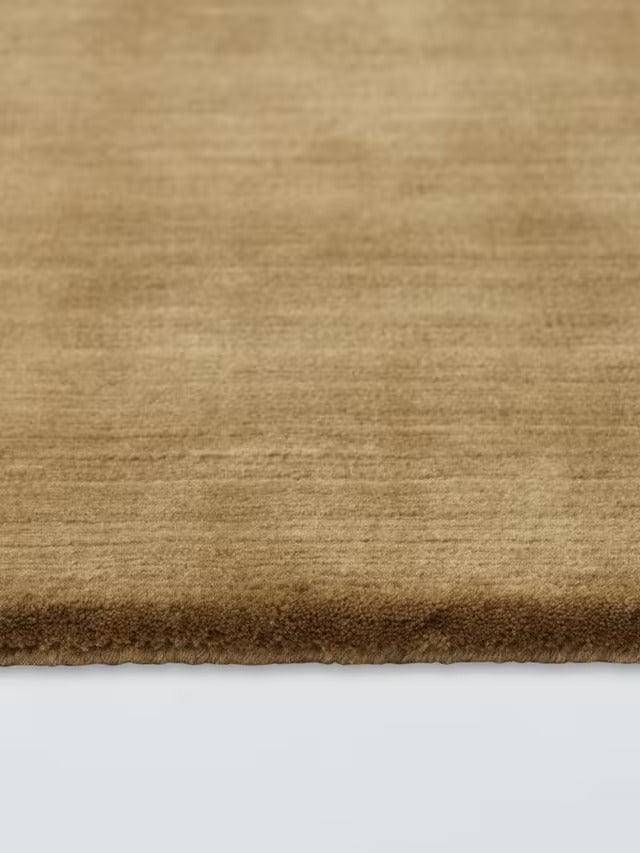 John Lewis Luxury Deep Pile Pure Wool Plain Rug - Tigers Eye - L300 x W200cm