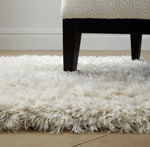 John Lewis Rhapsody Rectangular Wool Blend Shaggy Rug 140 x 80cm - Ivory - Kazoop
