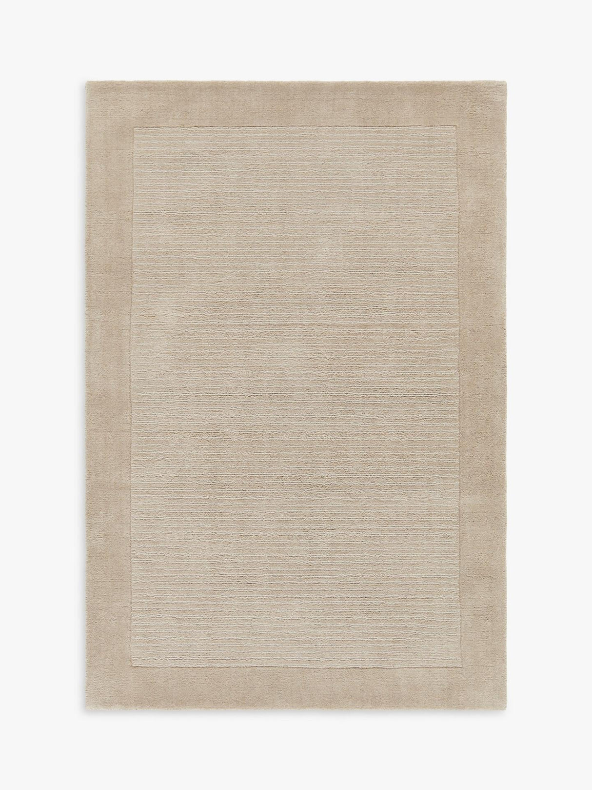 John Lewis ANYDAY Hand Loomed Border Wool Rug - Pale Mole L170 x W110cm