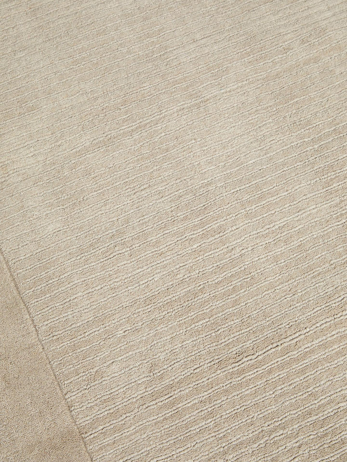 John Lewis ANYDAY Hand Loomed Border Wool Rug - Pale Mole L170 x W110cm