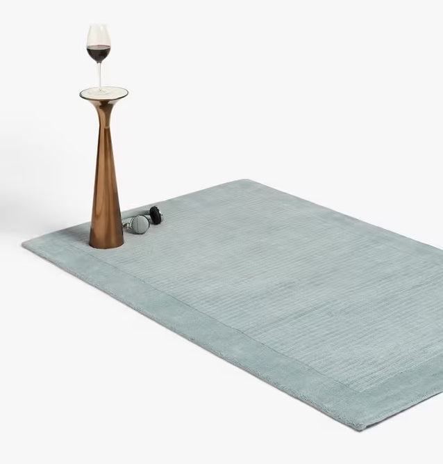 John Lewis Border Rectangular Hand Loomed Wool Rug L170 x W110cm - Blue