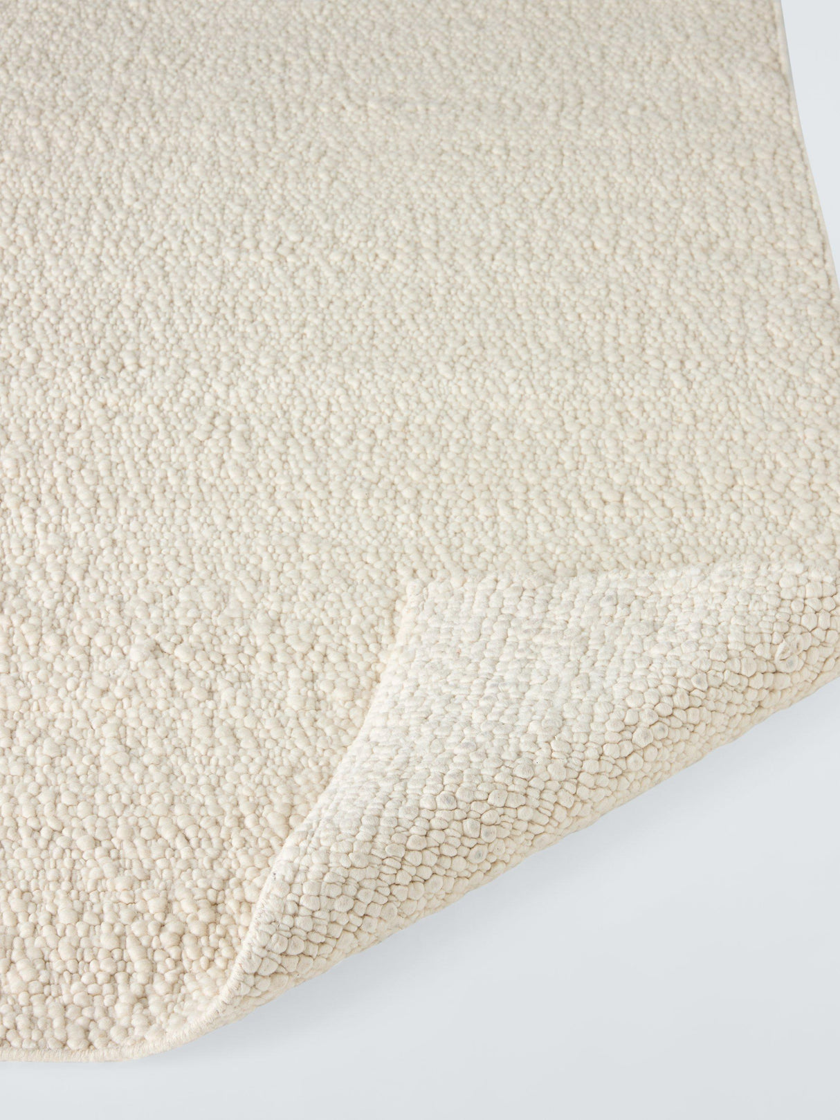 John Lewis Merino Wool Cotton Mix Soft Boucle Rug L300 x W200cm - White