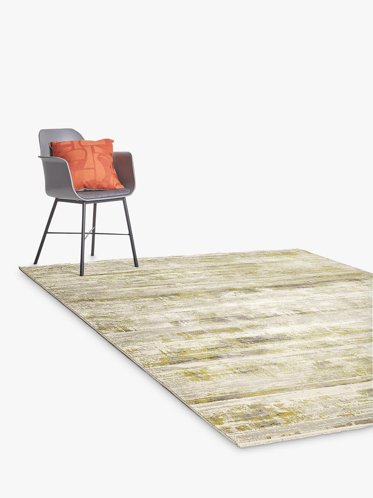 John Lewis Alora Abstract High Low Pile Rug L290 x W200cm Large Gold/Silver